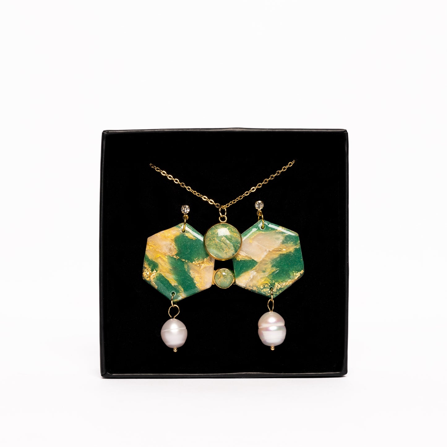 Green marble set